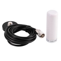 GHSHOP 듀얼 밴드 안테나 UHF VHF 400-470/136-174MHZ 및 마운트 마그네틱 베이스 UHF PL-259 모바일 라디오용 안테나 케이블, 화이트, 설명, 설명