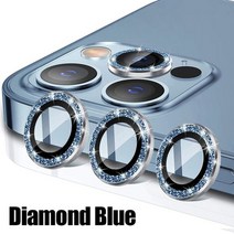렌즈 금속 링 보호 유리 아이폰 14 프로 맥스 플러스 카메라 13 12 미니 11 필름, Diamond Blue_11 Pro Max (3PCS)
