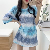 포디룩 [made/당일발송] 바다로가요 박스핏 투톤 물나염 티셔츠