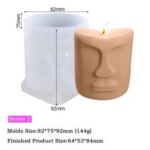 몰드 초 캔들 3D 페이스 실리콘 캔들 몰드 DIY 수제 퐁당 케이크 몰드 아로마 테라피 촛불 석고 장식품 초상화 조각 몰드, A321-2