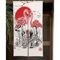 접이식 사무실 칸막이 일본 잉크 그림 문 커튼 식당 장식 파티션 드레이프 주방 입구 걸이식 하프, 23 CTS00798_02 70x120cm