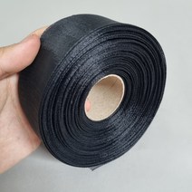 리보너 샤벳리본 하늘하늘한 린넨느낌 가볍고 부드러운 리본 1롤 45m, 40mm, 블랙