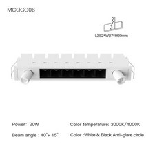 3d 벽지 벽장식 선반 진열대 XRZLux 매립형 사각 Led 천장 그릴 조명 10W 20W 110V 220V 선형 거실 복도 스트립 다운라이트천장에 설치된 스포트라이트, 없음, Black 20W+4000K
