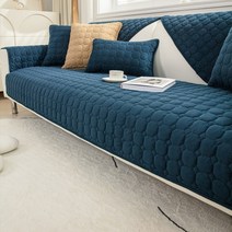 쇼파 커버 2인 겨울 의자 카우치 천갈이 리폼 리클라이너 3인용 4인용 분리형 리클라이너커버 두꺼운 봉제 소파 수건 유럽 범용 미끄럼 방지 거실 장식 쿠션, 194.sapphire blue  70x150cm