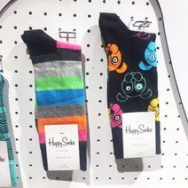 [이라운드몰]해피삭스 패턴 양말 남성용 2종 택1