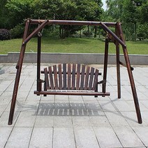 야외 정원 흔들 그네 전원주택 야외 스윙 의자 나무 걸이식 해먹 정원 흔들리는 테라스 뒤뜰 가구 스탠드, 01 Carbonization