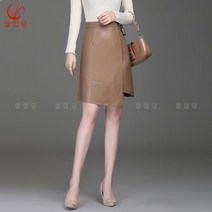 셀럽당 여자 스커트 추동 빅사이즈 가죽 스커트 높이힙색 반신 a라인 PU 가죽 스커트
