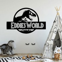 파티룸 인테리어 소품 소년 방 장식 jurassic world wall sticker custom name jurassic world vinyl wall decal 공룡 스타일, M 42x28cm, 606 orange
