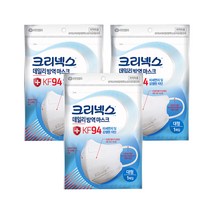 크리넥스 데일리 방역 마스크 KF94 대형 1입, 3개