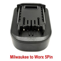 밀워키 호환 배터리 마끼다milwaukee디월트 18v 전동 공구 변환기 된 worx 20v 5feet 큰 발 어댑터 189, mil to worx 5pin용