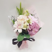 영하우스 납골당꽃다발 미니조화 꽃다발 꽃바구니 납골당꽃 부착식 성묘꽃 산소꽃 봉안당조화 추모꽃 꾸미기 납골당 꽃장식, 알리움꽃다발 핑크