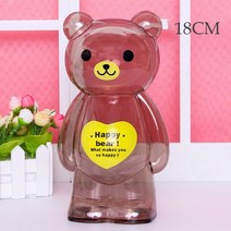 리틀 곰 돼지 저금통 투명 동전 지폐 절약 상자 귀여운 안전 금고 명절 선물 데스크탑 장식, [05] Color 518