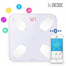 [Su∇] (피쿡) CQ MINI-2 인바디 스마트 체중계 신체 데이터 측정 블루투스 (화이트) 몸무게기 심플 사각 가정용 체지방 디지털 φjF_ea, ∩본상품Ω, ∩본상품Ω