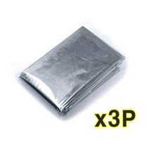 자이시스 등산 저체온방지 비상용 은박담요, 3개, 실버