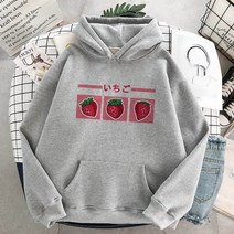 후드티 하라주쿠 카와이 딸기 밀크 그래픽 까마귀 여성 Streetwear k카이도 풀오버 루즈 핑크 귀여운 코트 스웨터