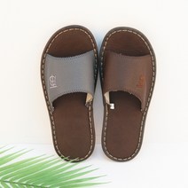 고급 가죽 심플 남성 실내화 사무실화 미끄럼방지 슬리퍼 룸슈즈 거실화, 연블루