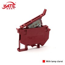 UK5-HESI 다색 퓨즈 홀더 DIN 레일 단자 블록 LED 나사 커넥터 와이어 도체 UK5 HES1, Wine red_24V LED