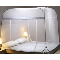 1초 원터치 접이식 초대형 모기장 캠핑용 침대 접는 기숙사 싱글 슈퍼 퀸 야외 사각 사이즈 원터치모기장 폴딩, 프리미엄 파스텔 원터치 모기장, 그레이