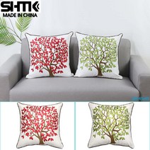 예쁜 북유럽 자수 쇼파 쿠션, 나무레드12-1(단품커버만)