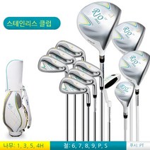 RIO 2세대 골프채 여성 골프채+가방 풀세트 여성 골프채 연습용 입문용, 11지 볼杆+골프백(메탈)