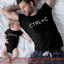커플 시밀러 룩 가족 일치하는 옷 Ctrl + C 및 V 아버지 아들 티셔츠 패밀리 아빠 바디 슈트 맞춤 의상