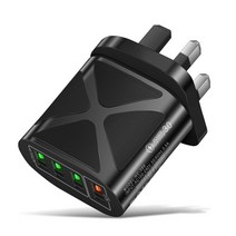 가성비3.0 USB 미국플매트 카펫 러그 충전기 호환 샤오미 화웨이 휴대폰용 고속 48W 50 개/로, 02 Black_03 영국