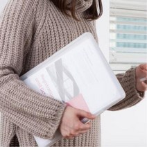 사각 하드 사무용품 문서 보관함 파일 계약서 영수증, 1개, 아이보리+투명-대