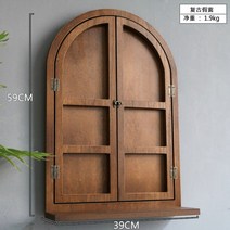 빈티지 창문 액자 아치형 프레임 벽걸이 우드 인테리어 소품 카페 칠판 벽면 장식 EA, 페이크 윈도우-우드타입