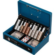 아이리스오야마 휴대용 금고 가게용 금전함 캐쉬박스 소형금고 더블트레이 실린더식 블루 A5