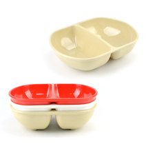 업소용 짬짜면그릇 중국집 반반그릇 멜라민 짬짜면기 2칸 면기 2절 나눔면기, 빨강