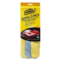 Formula 1 Super 2팩 자동차용 극세사 타월 흡수력이 뛰어난 클리닝 천 청소 광택 자동차 세트 줄무늬 없는 용품 (30.5 x 40.6cm(12 16인치)), 2 Pack, 12