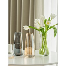 꽃병꽂이 거실 꽃꽂이 투명유리 백합꽃 장미수양수배녹식감소, 패모펄+포탄펄