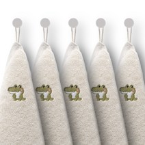 라임데일리 무염색 어린이집 고리수건 5P, 악어, 5개