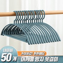 50개 어깨뿔 방지 옷걸이 티셔트 니트 가디건 스웨터, 50개(1SET)옷걸이_네이비