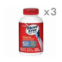 Move Free 무브프리 어드밴스드 플러스 MSM 글루코사민 콘드로이틴 비타민D3 120정 3팩 (6개월분)