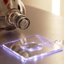 LED 컵받침 아크릴 티코스터 스퀘어사각 (화이트), 단품