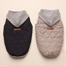 강아지 중형견 대형견 후드 패딩 조끼 겨울옷 웰시코기, 후드패딩조끼(navy)