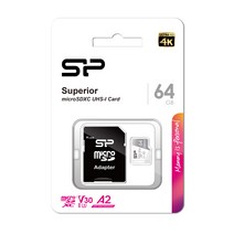 [실리콘파워]microSDXC Superior C10 UHS-I U3 A2 V30 64GB-SP064GBSTXDA2V20SP -