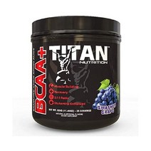 Titan BCAA+ 분말 - 분지쇄 아미노산 + 글루타민 - 군살 없는 근육 만들기 근육량 증가 회복 보조 - BCAA 비율 2:1:1 - 글루텐 저탄수화물 - 비건 - 5, Grape
