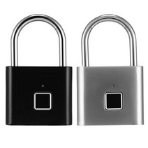 스마트 지문 자물쇠 생체 인식 전자 도어락 도난 방지 수하물 케이스 잠금 장치, CHINA_2pcs sliver black