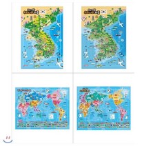 [전집] 지도퍼즐세트[전4권/우리나라(72조각+180조각)+세계지도(72조각+180조각)], 지원출판사(전집), 지원출판 편집부, 배한재