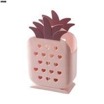 DFMEI 가정용 물빠짐걸이 더블칸 수저통 식기 수저통, 파우더 12.3*6*20.5cm