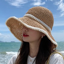 진주 여성라탄모자 밀짚 챙넓은모자 여름