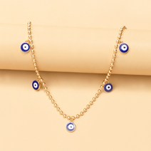 여성 여자 목걸이 팬던트 여자를위한 클래식 악마의 눈 매력 목걸이 블루 수지 라운드 펜던트 커플 럭키 쥬