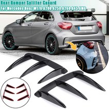 2PCS W176 스플리터 후면 범퍼 카나드 스포일러 벤츠 W176 A200 A250 A260 A45 AMG 패키지 ABS 블랙, One Color_스페인, One Color