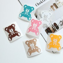 천아트 컬러전사지) 리본 곰돌이 소 6color Z1003(8220061) 티셔츠 스티커 옷 리폼, 청록