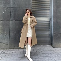 여자 봄가을 더블버튼 트렌치코트 재킷 캐주얼 미시 자켓 바바리 코트 인박카176