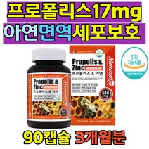 프로폴리스17mg 환절기에 좋은 면역 영양제 활성산소 유해산소억제 저상적인 면역 세포분열 꿀벌 환절기 생활에 활력 주부 유아맘 직장인 여자 남자 10대20대30대40데