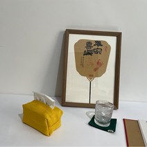 티슈케이스 패브릭 북유럽 레트로 소품 린넨 인테리어, 화이트 녹색