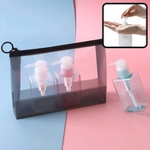 놀자리빙 샴푸통 화장품용기 여행용 무지공병3종세트+지퍼백 PETG친환경소재 디스펜서세트, No 04.무지공병3종 150ml 다크